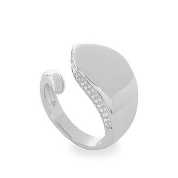 Bagues de créateur surdimensionnées avec un canal de zircon cubique