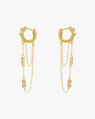 Pendientes con colgantes plata dorado diseño cadenas