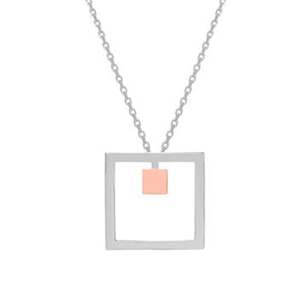 pendentifs bicolore de lisse design carré