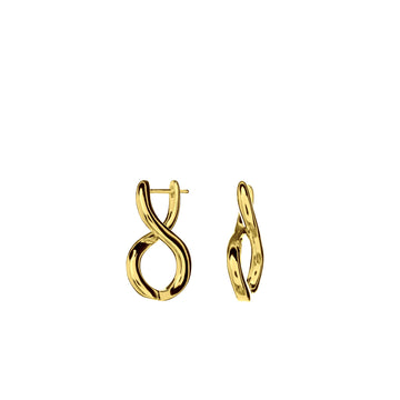 Pendientes originales de plata lisa diseño cruzado bañado en oro