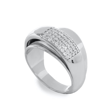 Bagues larges à motif superposé et zircon cubique