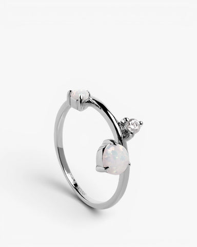 Anillos finos diseño de doble piedra y circonita