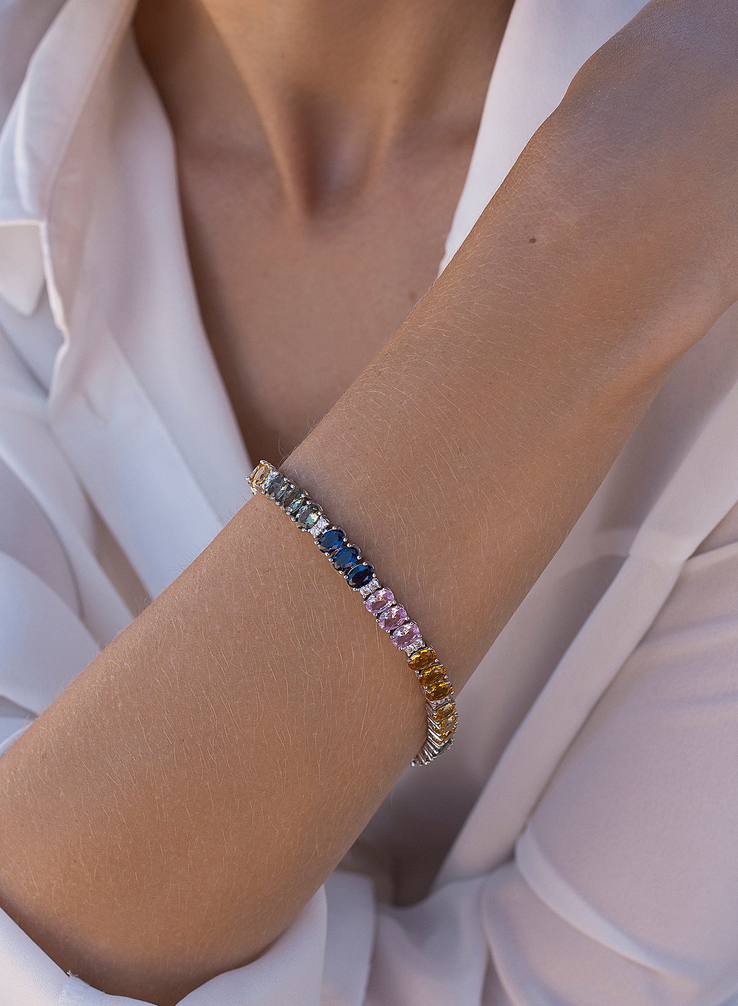 Pulseras con piedras diseño combinado con circonitas