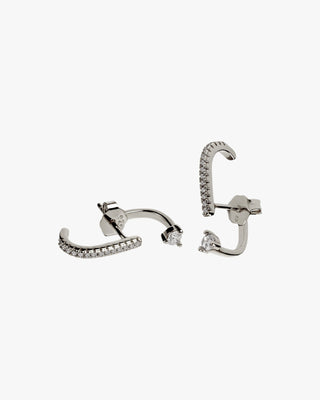 Pendientes originales estilo up & down con circonitas