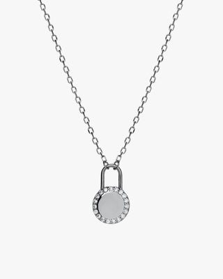 Colgantes pequeños de plata diseño candado redondo