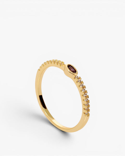 Anillos finos de plata con circonita talla redonda lila
