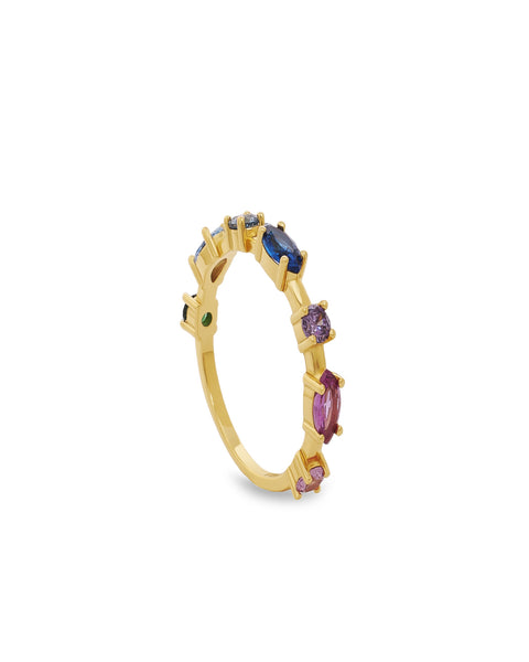 Anillos con piedras de colores brillantes multi talla