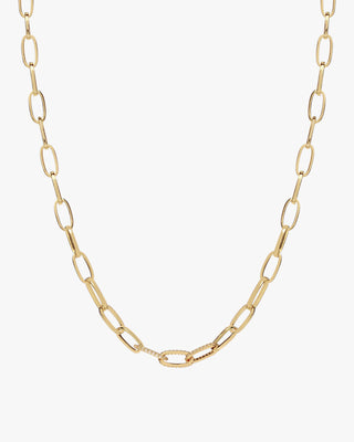 Collier à maillons en forme de trombone avec zircon cubique