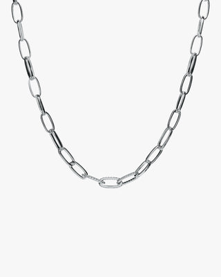 Collier à maillons en forme de trombone avec zircon cubique