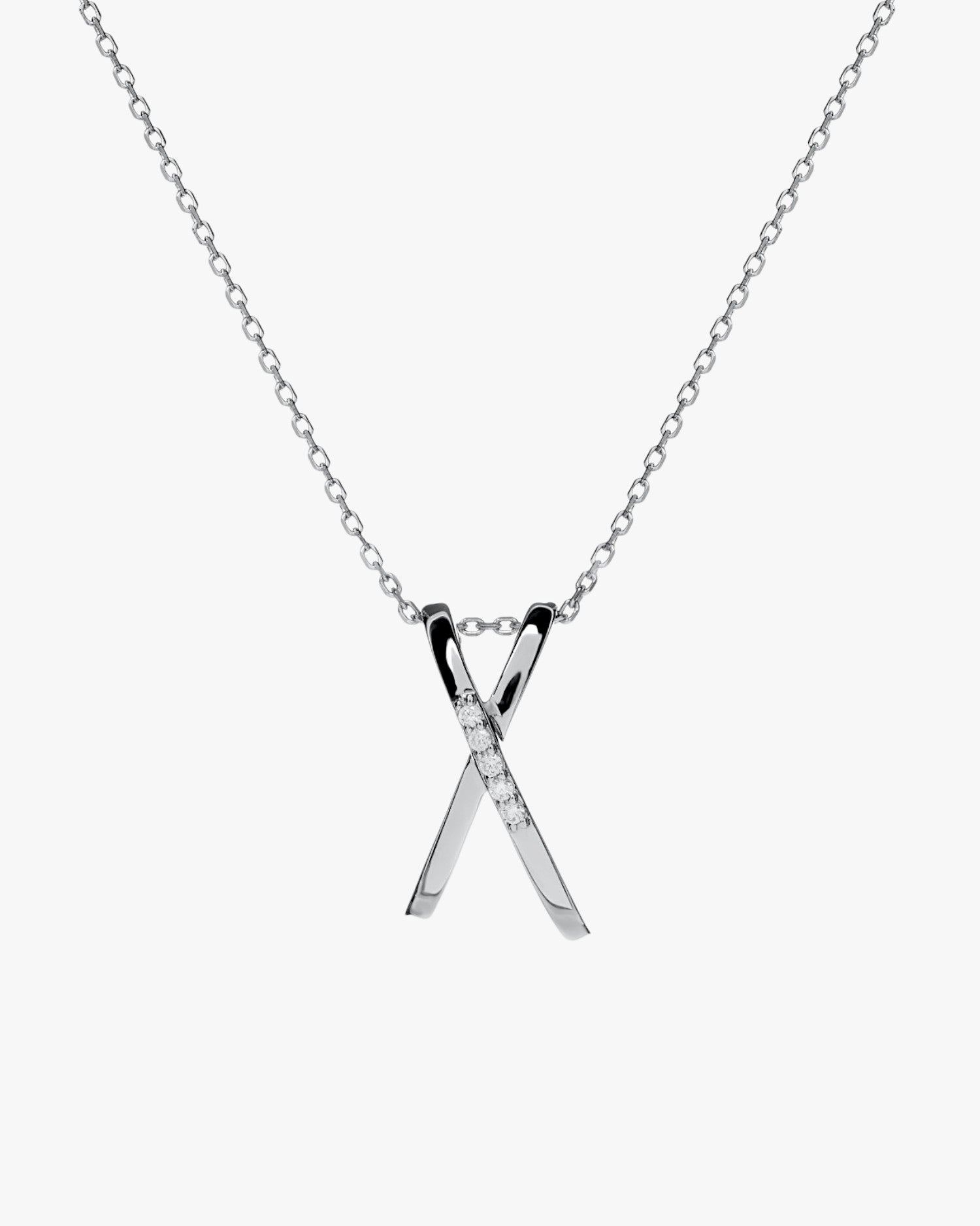 Collares largos diseño de dos bandas cruzadas con circonitas