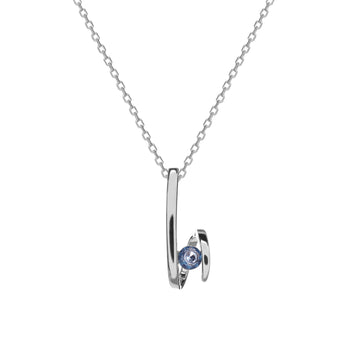 Colgantes plata originales diseño zig-zag con gema azul