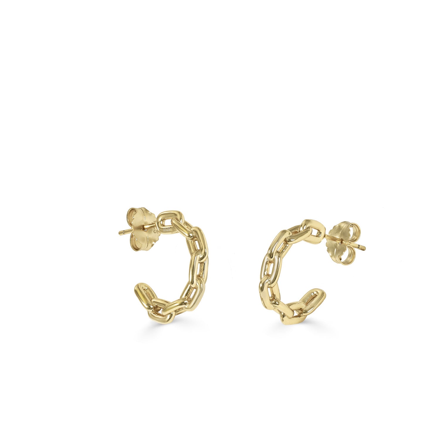 earrings hoop silver small golden links model