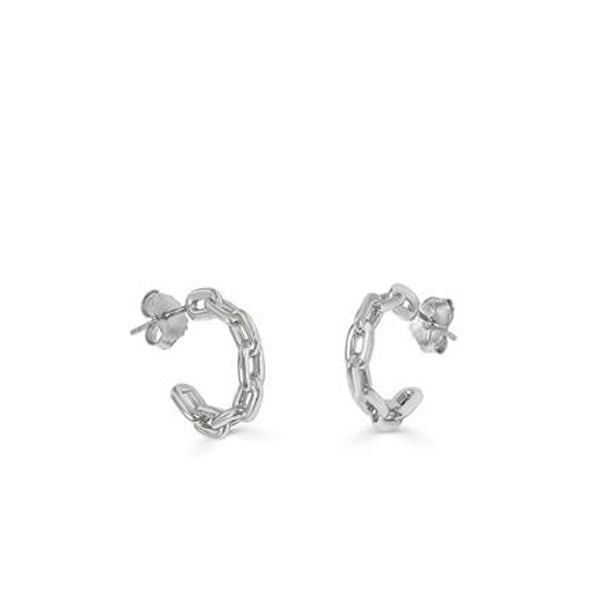 earrings hoop silver small links model