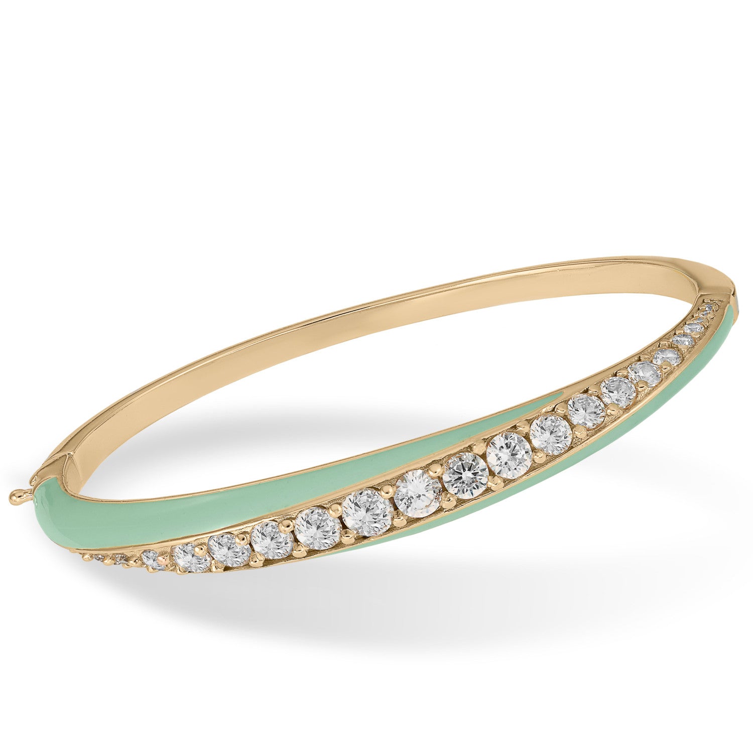 Pulsera esclava diseño combinado de circonitas y esmalte