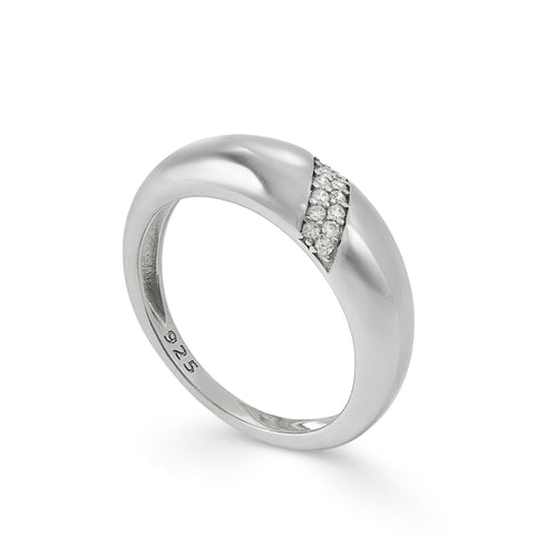 Rings fins de argent design de zircon