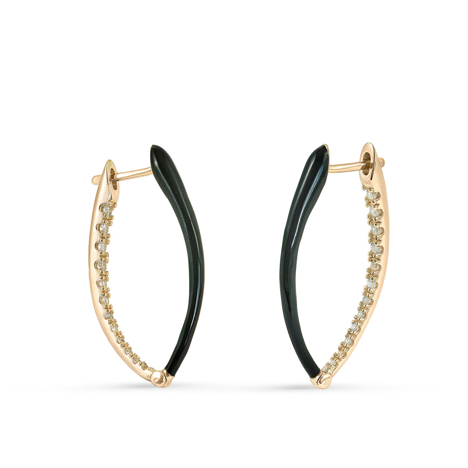 Pendientes originales en plata esmalte negro