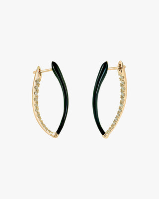 Boucles d'oreilles originales en argent et émail noir