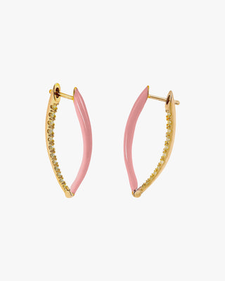 Pendientes originales en plata esmalte rosa