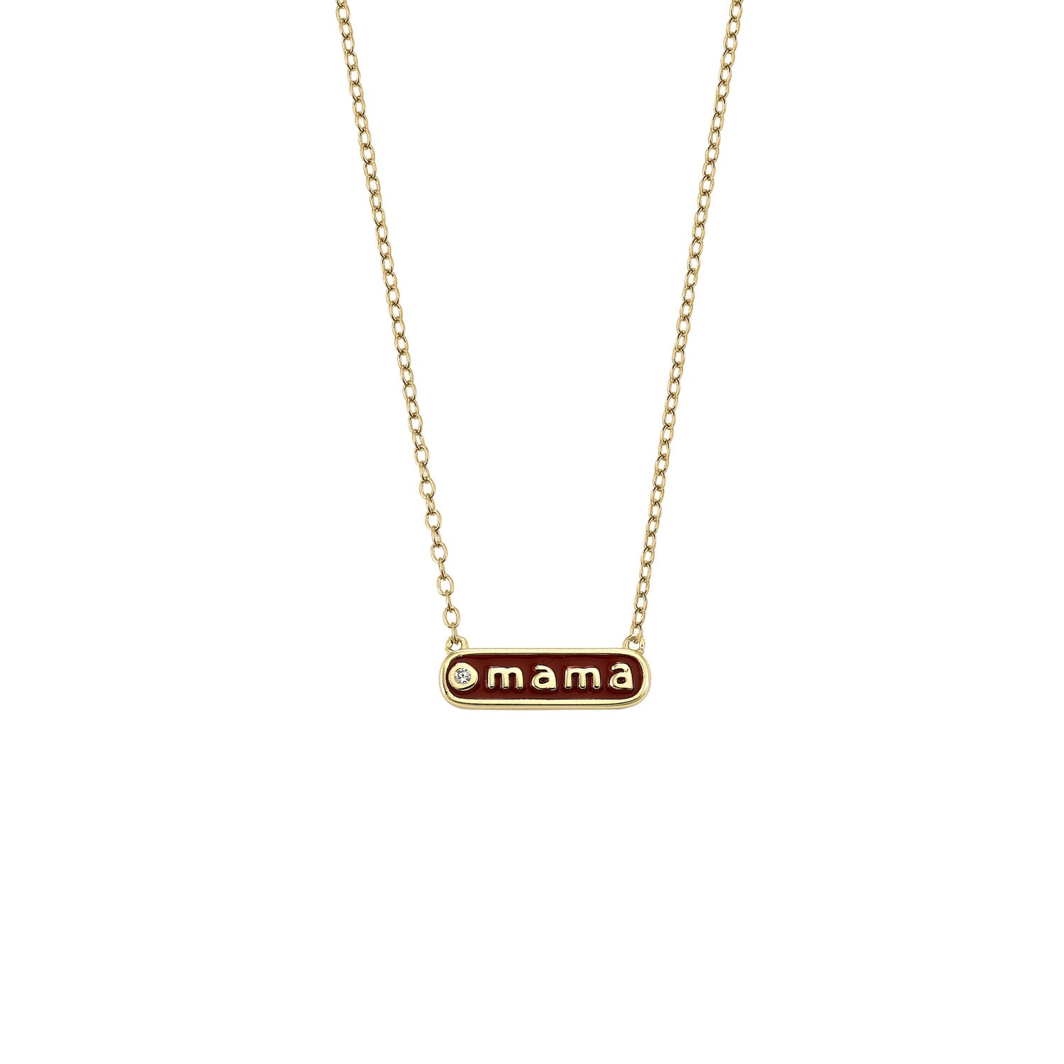 Small silver pendants with enamel "mama" design