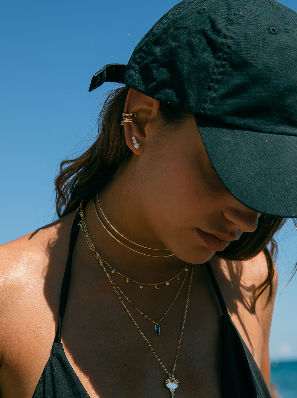 Boucles d'oreilles grimpeurs  dde argent design de triple perle