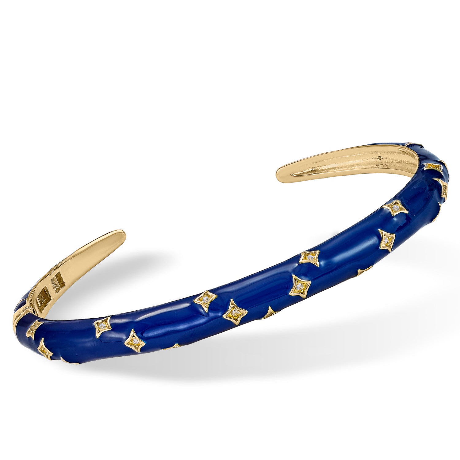 Pulsera esclava diseño irregular de esmalte azul eléctrico