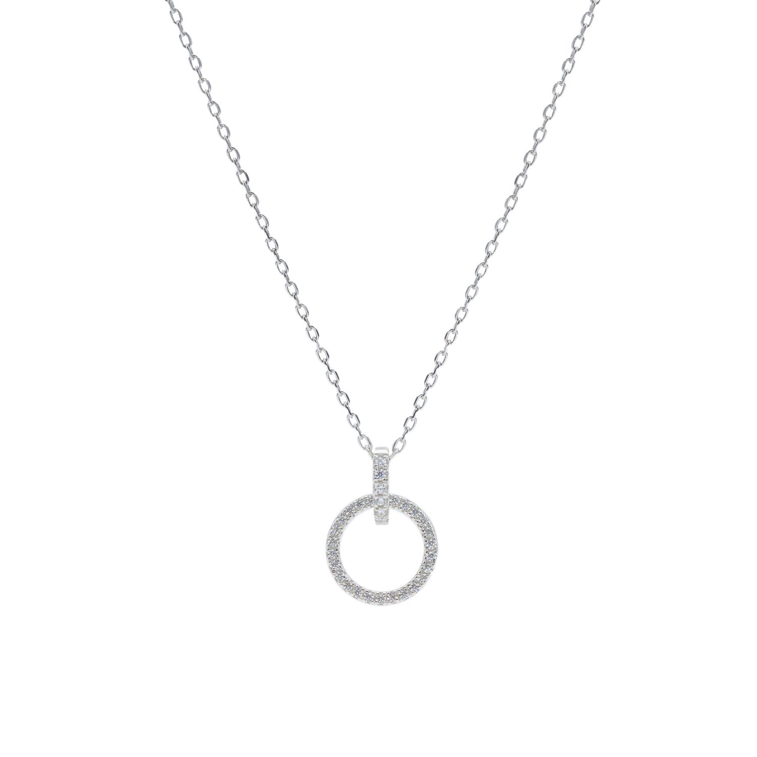 Colgantes pequeños de plata diseño circular circonitas