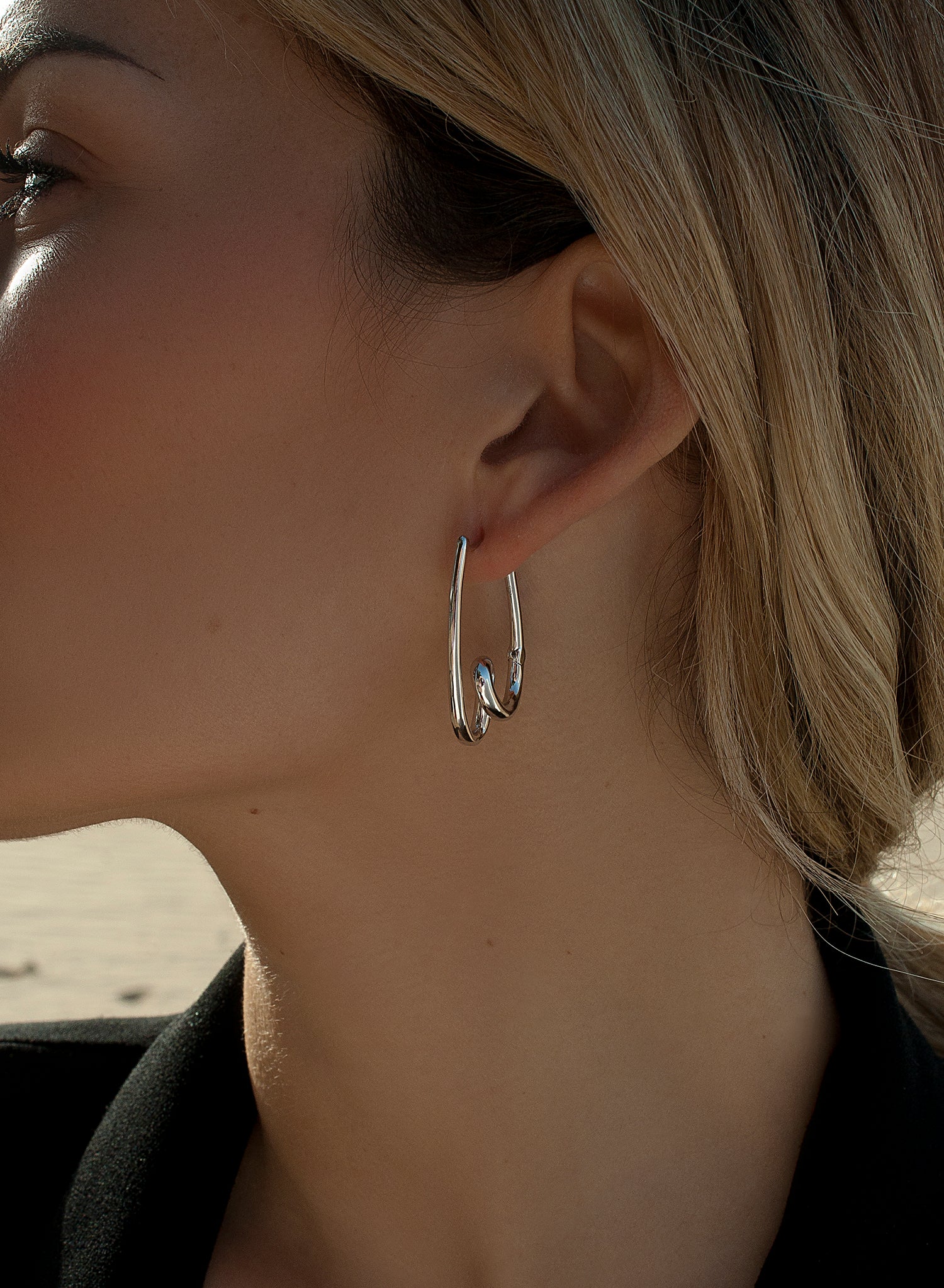 Pendientes originales de plata diseño de tirabuzón