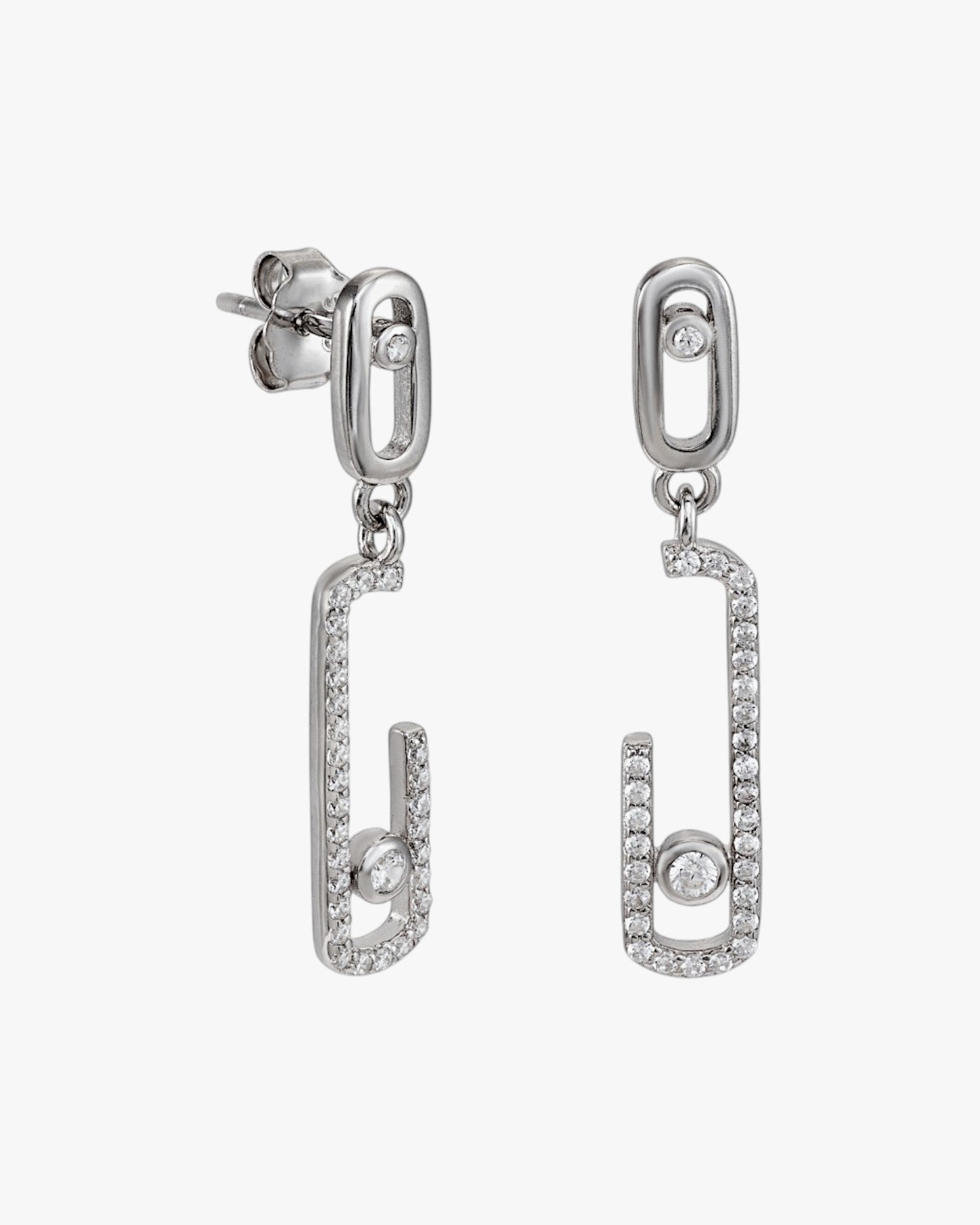 Pendientes con colgantes diseño de clip brillante