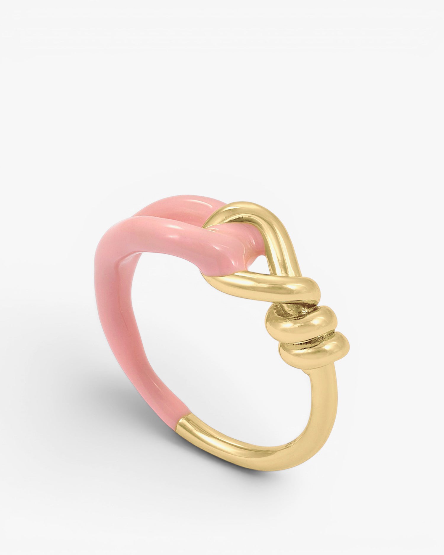 Anillos de diseño doble de esmalte y plata bañada en oro