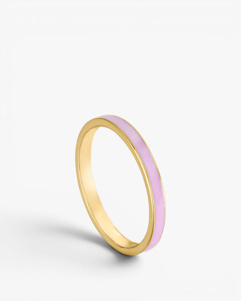 Bagues en argent fin ornées d'un motif en émail rose pâle