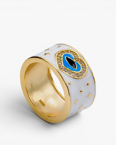 Anillos esmalte en plata diseño corazón