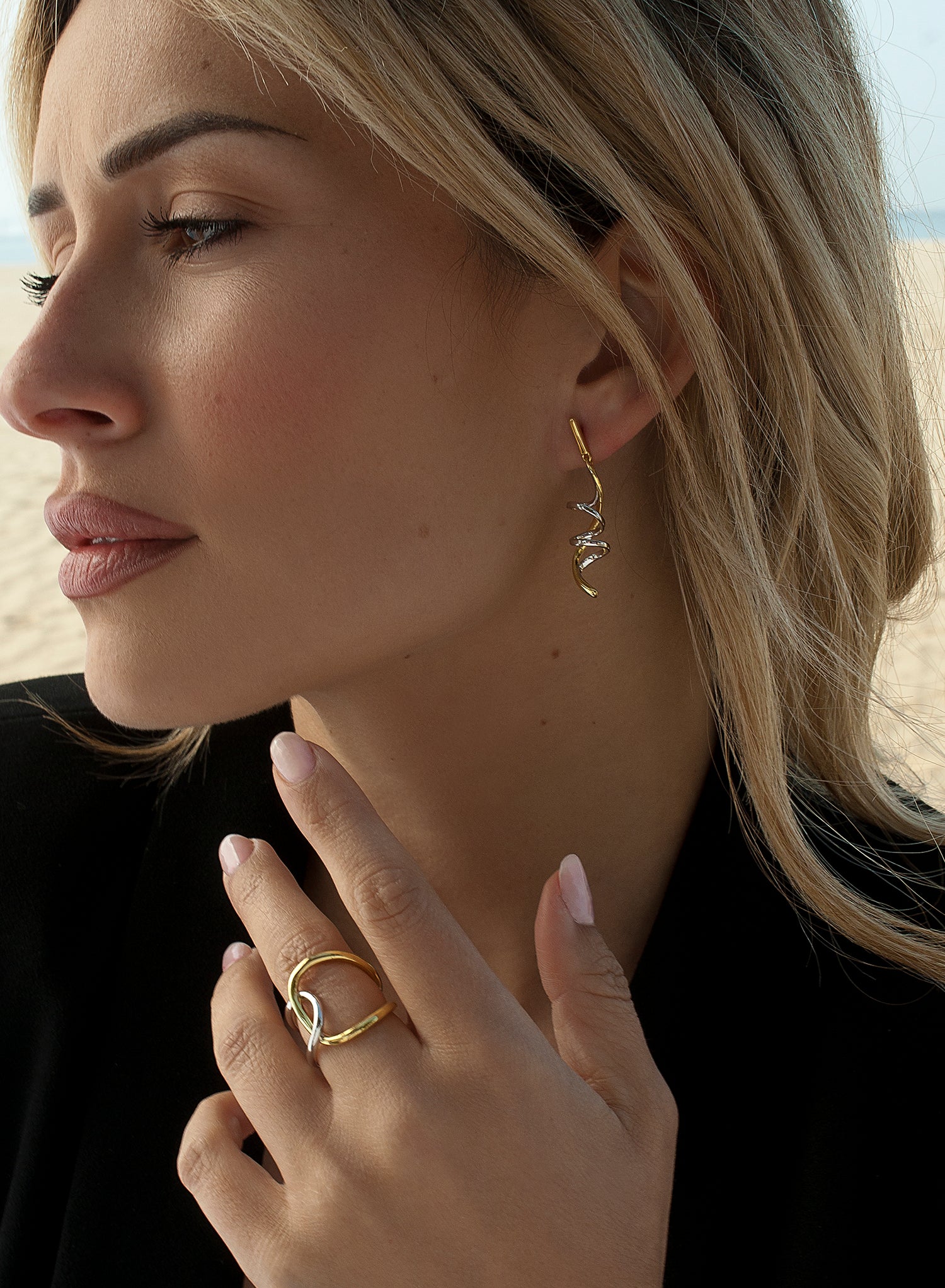 earrings original bicolor design ringlet