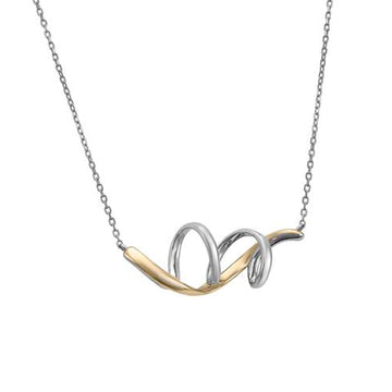Collares con colgantes diseño tirabuzón bicolor