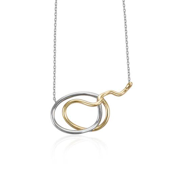 Collares plata originales diseño irregular bicolor