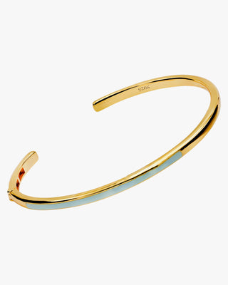 Pulsera esclava diseño esmalte color azul bañada en oro