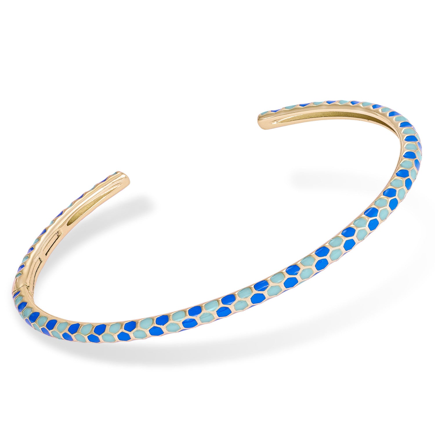 Esclava de plata diseño retro en esmalte