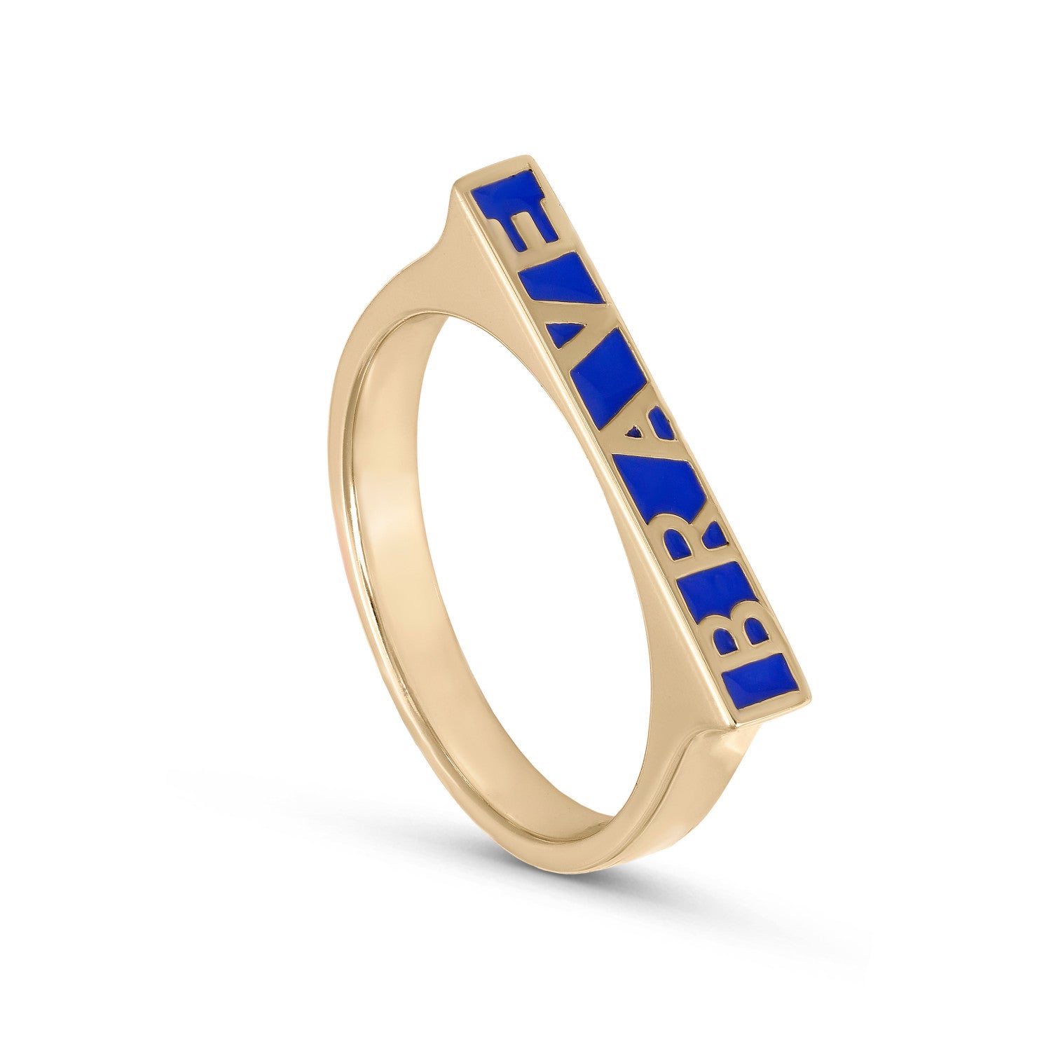 Anillos finos de plata diseño "brave" en esmalte