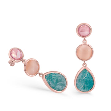 Pendientes de piedra natural largos diseño bits