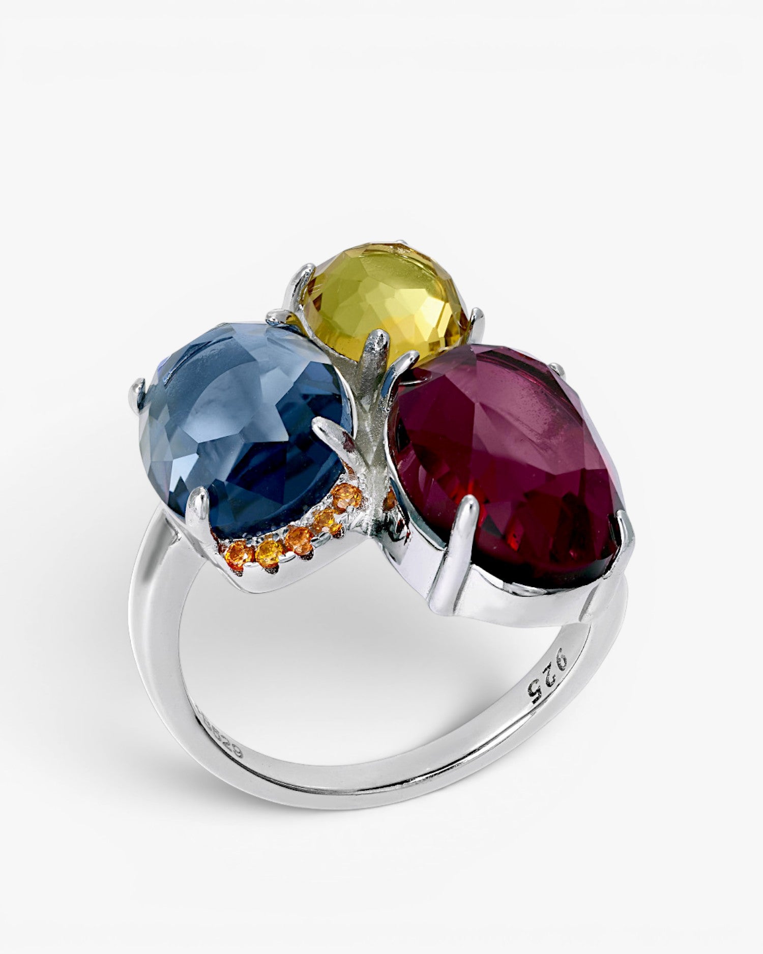 Anillos con piedras diseño multicolor con circonitas
