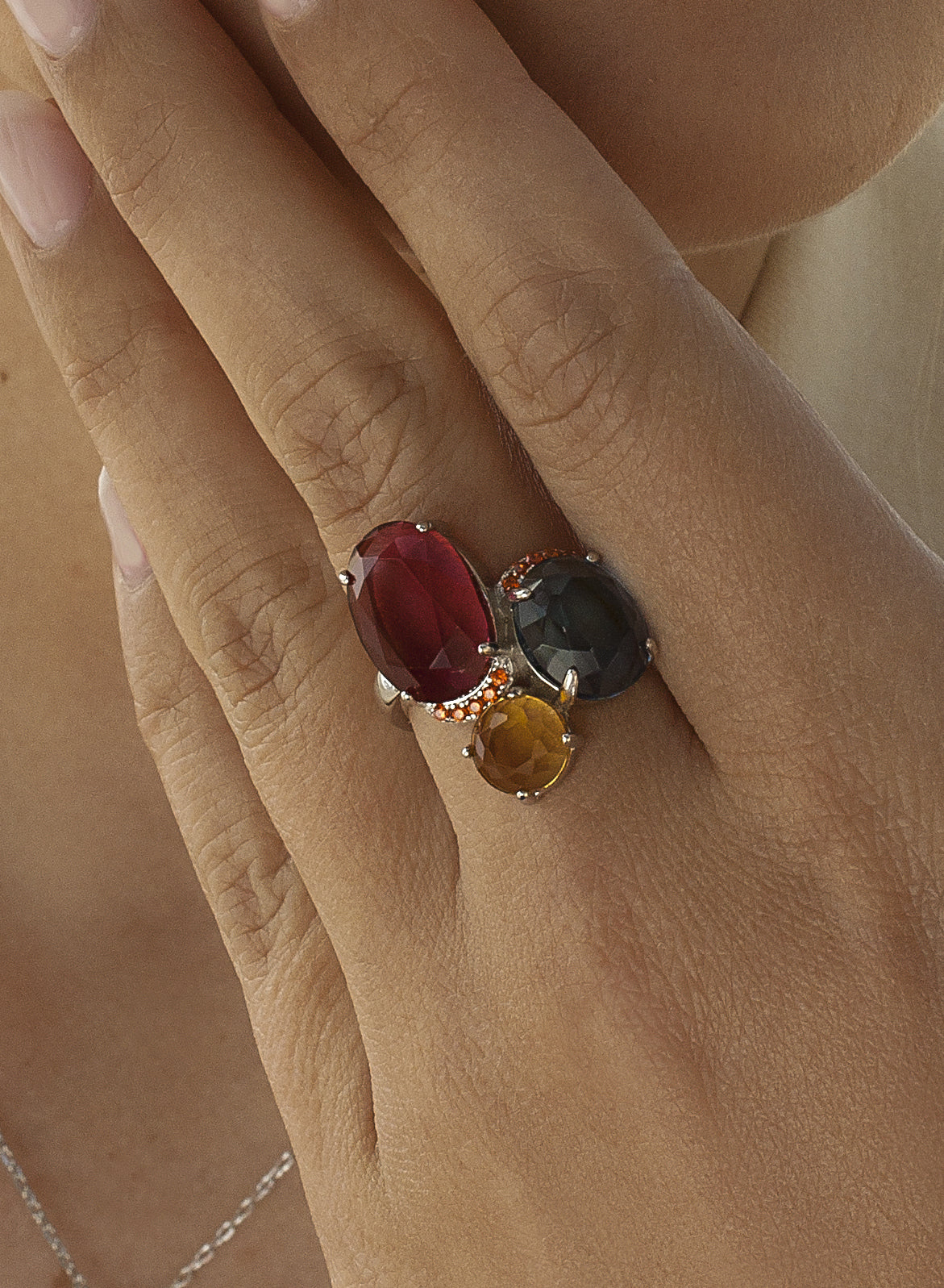 Anillos con piedras diseño multicolor con circonitas