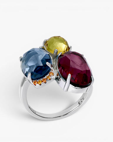 Anillos con piedras diseño multicolor con circonitas