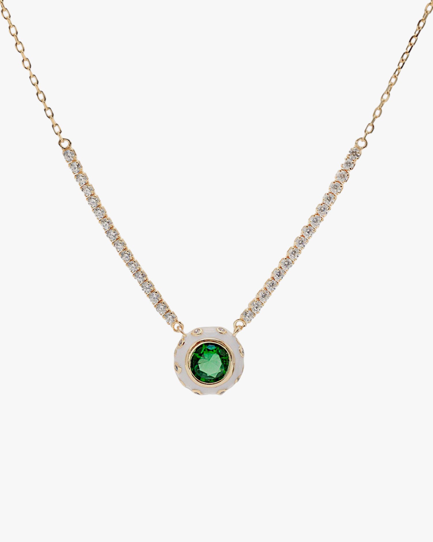 Collares con colgantes motivo central de gema con esmalte
