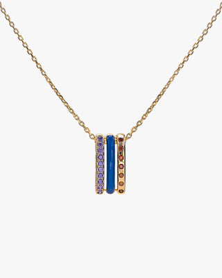 Pendentifs en argent à triple rangée de fils bleu marine