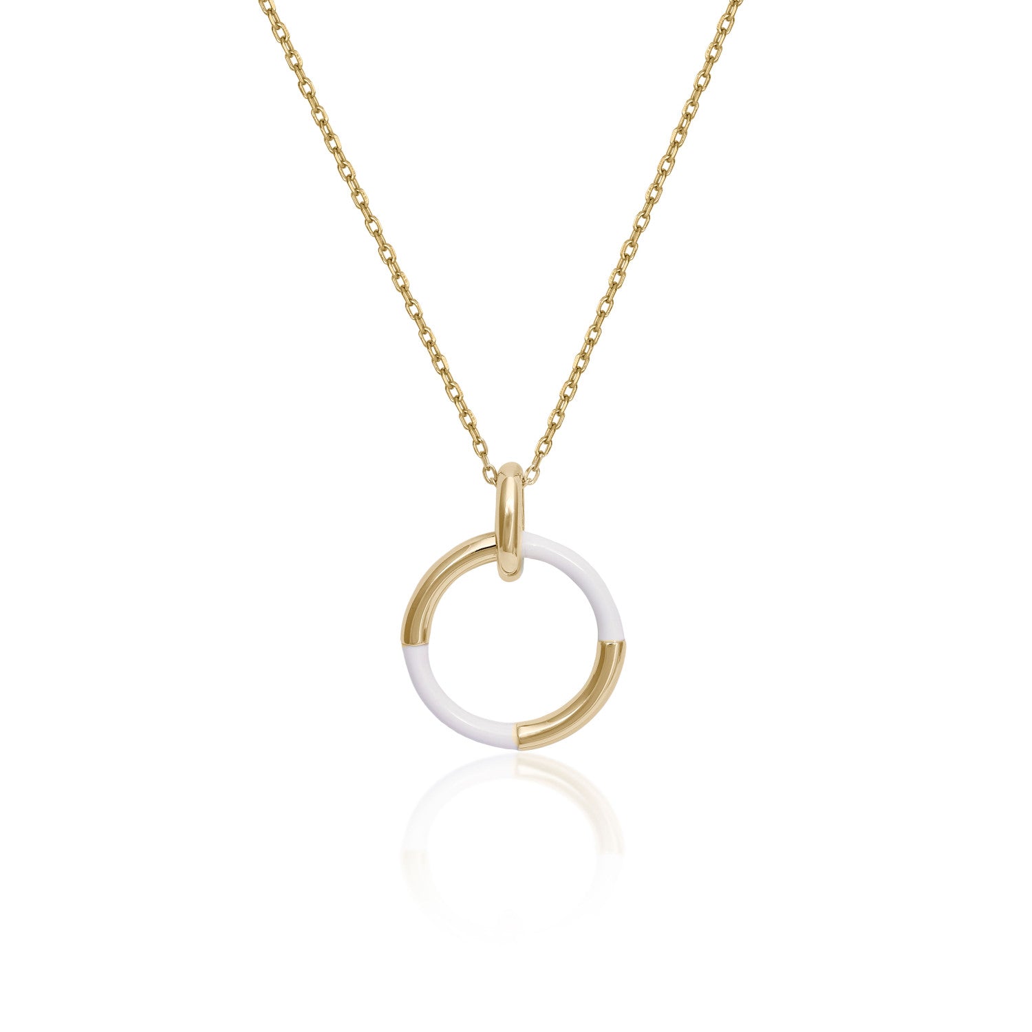 Silver pendants with circular design and white enamel