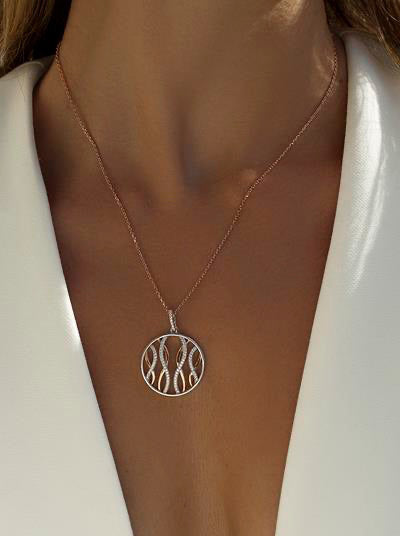 Colgantes bicolor diseño de tiras irregulares con circonitas