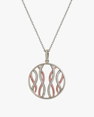 Pendentifs bicolores à motif de rayures irrégulières et zircon cubique