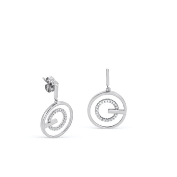 Pendientes originales diseño doble aro bañados en oro rosa