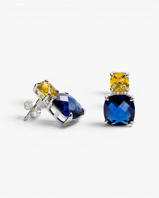 Pendientes de piedras de colores diseño de cuarzos adamantinos