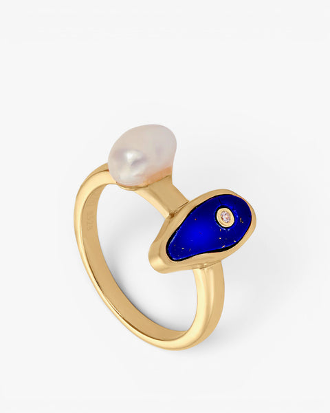 Anillos con piedras diseño de piedra natural y perla