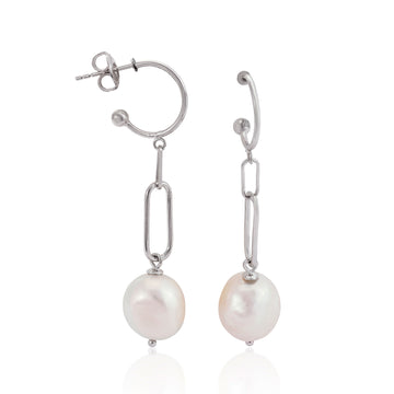 Boucles d'oreilles pendantes en perles avec un design à maillons irréguliers